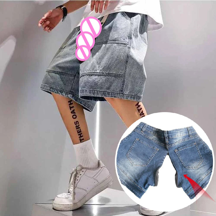 Trendy Baggy Denim Shorts Men's Pant