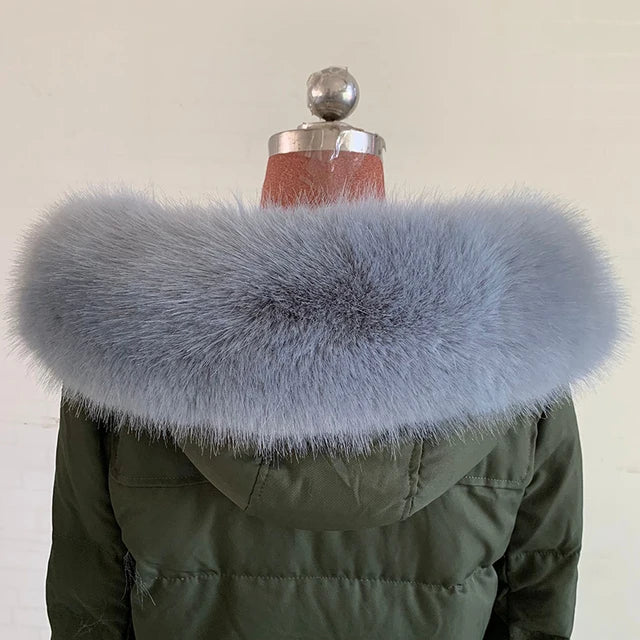 Winter Coat Fur Collar Faux Fur Trim Hoodie Fur For Hood Collar Decor Fake Fur Scarf Women Furry Scarves Shawl Detchable DIY