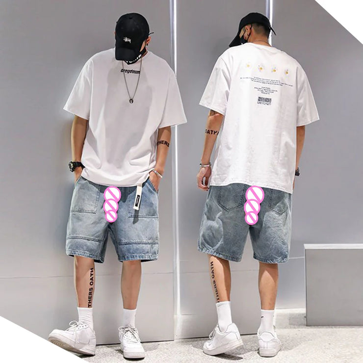 Trendy Baggy Denim Shorts Men's Pant