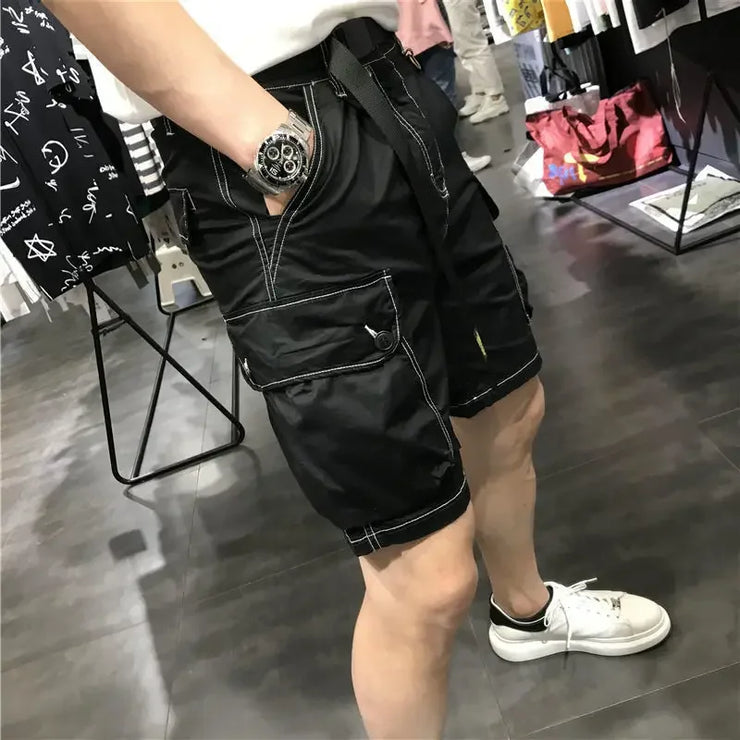 Male Bermuda Short Pants Black Men's Cargo