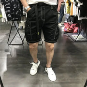 Male Bermuda Short Pants Black Men's Cargo