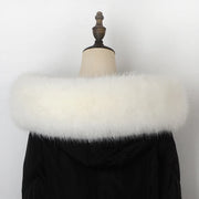 Winter Coat Fur Collar Faux Fur Trim Hoodie Fur For Hood Collar Decor Fake Fur Scarf Women Furry Scarves Shawl Detchable DIY