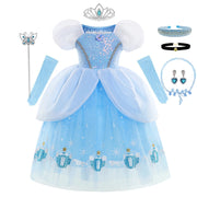 Cinderella Dress Girls Halloween Christmas Ball Gown