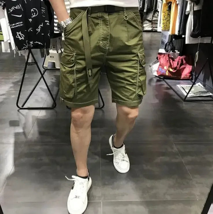 Male Bermuda Short Pants Black Men's Cargo