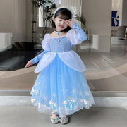 Cinderella Dress Girls Halloween Christmas Ball Gown