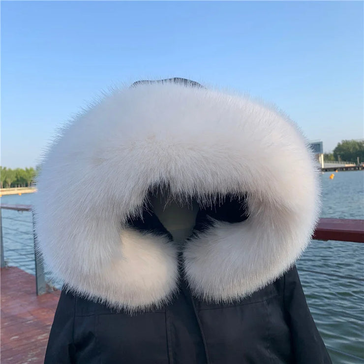 Winter Coat Fur Collar Faux Fur Trim Hoodie Fur For Hood Collar Decor Fake Fur Scarf Women Furry Scarves Shawl Detchable DIY