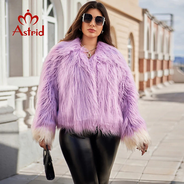 Women Winter Cardigan Fur Jacket Girl Streetwear