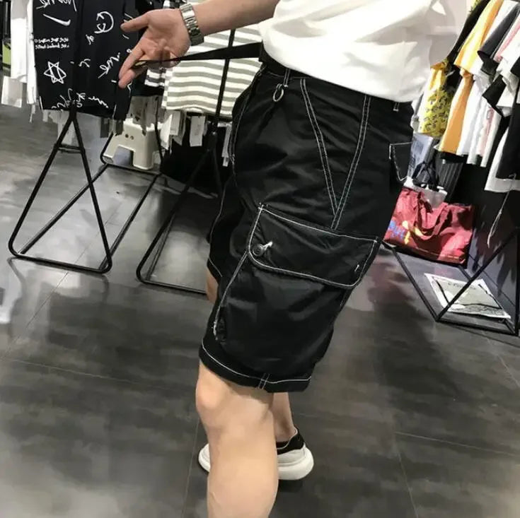 Male Bermuda Short Pants Black Men's Cargo