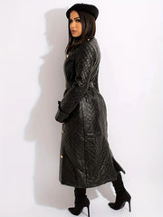 Women's Trench Coats Spring Black Streetwear