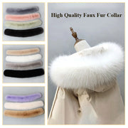 Winter Coat Fur Collar Faux Fur Trim Hoodie Fur For Hood Collar Decor Fake Fur Scarf Women Furry Scarves Shawl Detchable DIY