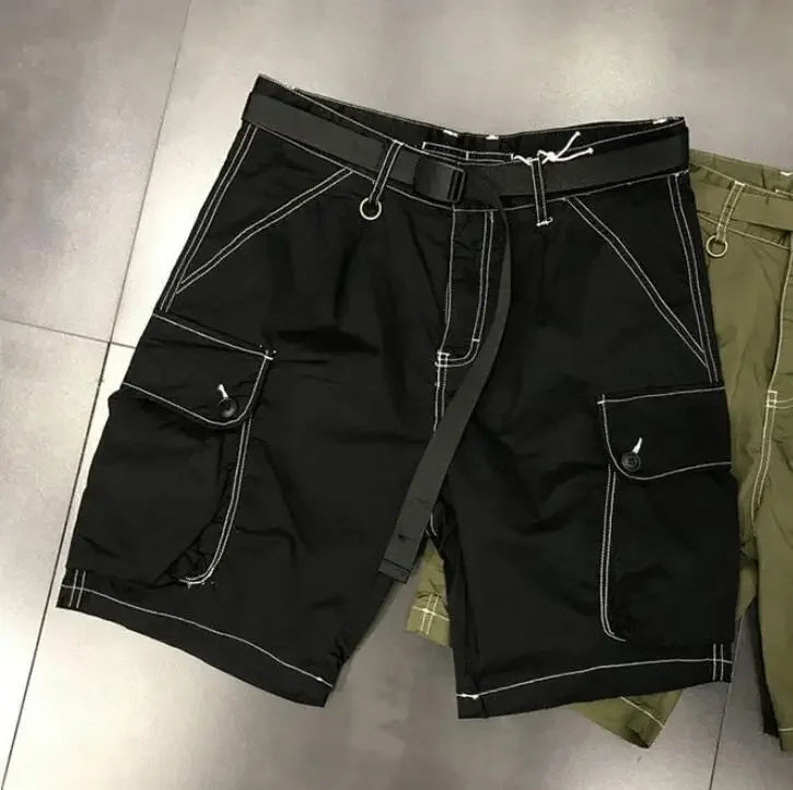 Male Bermuda Short Pants Black Men's Cargo