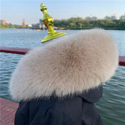 Winter Coat Fur Collar Faux Fur Trim Hoodie Fur For Hood Collar Decor Fake Fur Scarf Women Furry Scarves Shawl Detchable DIY