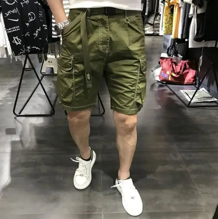 Male Bermuda Short Pants Black Men's Cargo