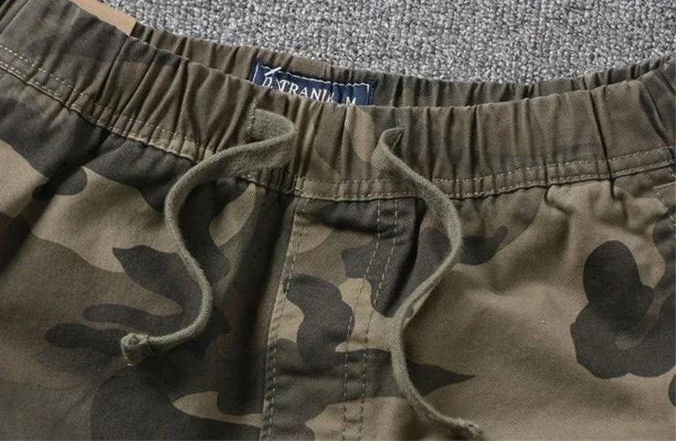 Men's Cargo Shorts Camo Camouflage with Draw String Male Short Pants Black Big and Tall Strech Clothing Comfortable Casual Homme