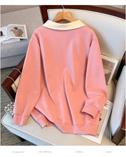 170Kg Plus Size Women's Bust 170 Spring Autumn Loose Lapel Sweatshirt Printed Top Black Pink 5XL 6XL 7XL 8XL 9XL 10XL