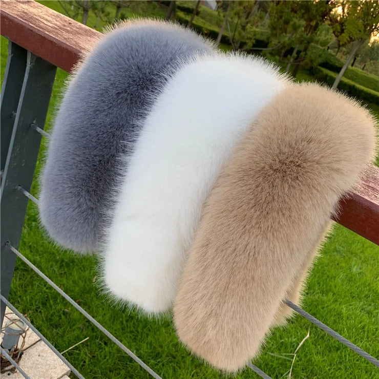 Winter Coat Fur Collar Faux Fur Trim Hoodie Fur For Hood Collar Decor Fake Fur Scarf Women Furry Scarves Shawl Detchable DIY