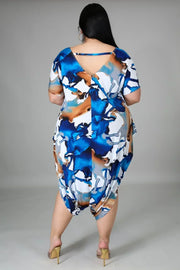 Women Plus Size Jumpsuit Print Short Sleeve V Neck