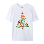 Chicken Christmas Tree Ornament Decor Xmas T-Shirt Male Fashionable Tops & Tees Round Neck Cotton Fabric Normal