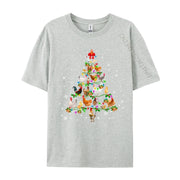 Chicken Christmas Tree Ornament Decor Xmas T-Shirt Male Fashionable Tops & Tees Round Neck Cotton Fabric Normal