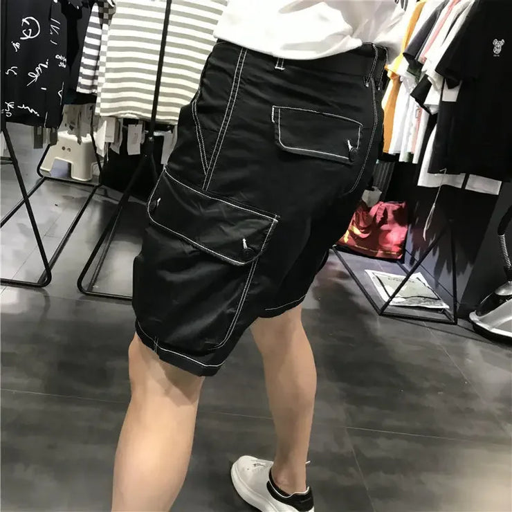 Male Bermuda Short Pants Black Men's Cargo