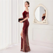 Elegant Formal Sequin Glitter Beaded Long Dress