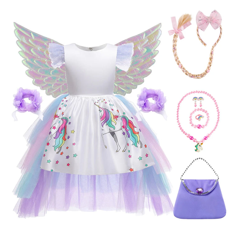 Princess Girls Unicorn Children Mesh