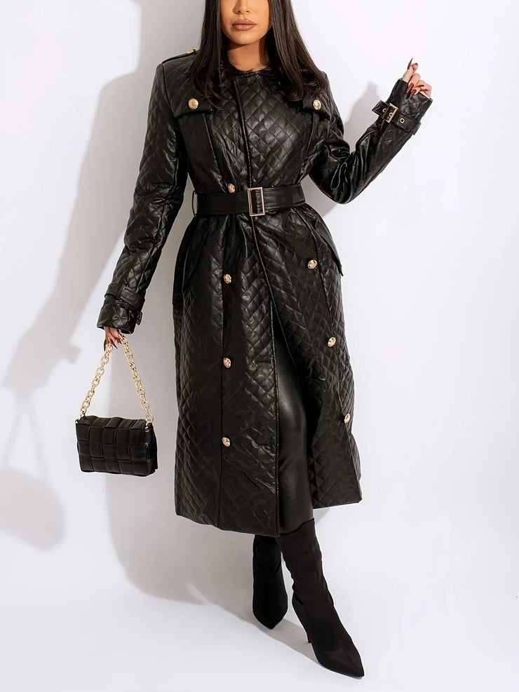 Women's Trench Coats Spring Black Streetwear