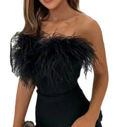 Women Luxury One Shoulder Cocktail Party Dress