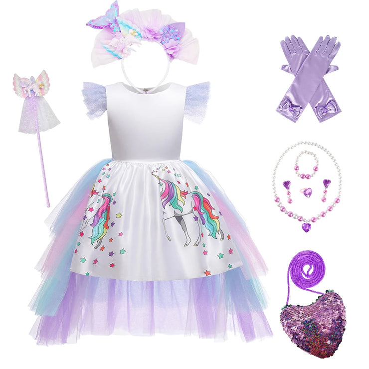 Princess Girls Unicorn Children Mesh