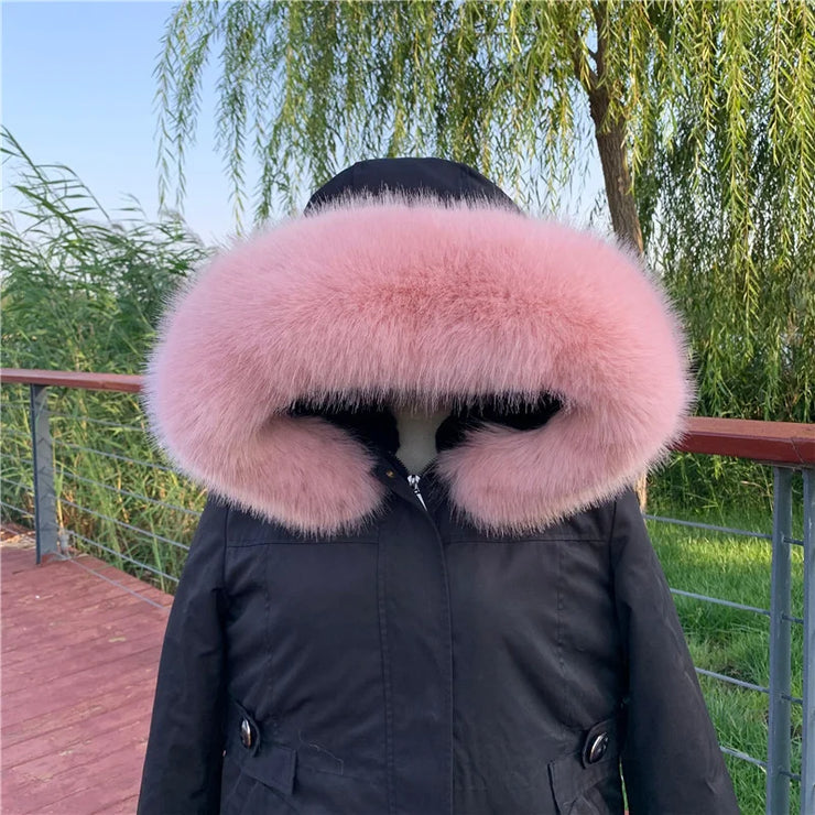 Winter Coat Fur Collar Faux Fur Trim Hoodie Fur For Hood Collar Decor Fake Fur Scarf Women Furry Scarves Shawl Detchable DIY