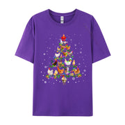 Chicken Christmas Tree Ornament Decor Xmas T-Shirt Male Fashionable Tops & Tees Round Neck Cotton Fabric Normal