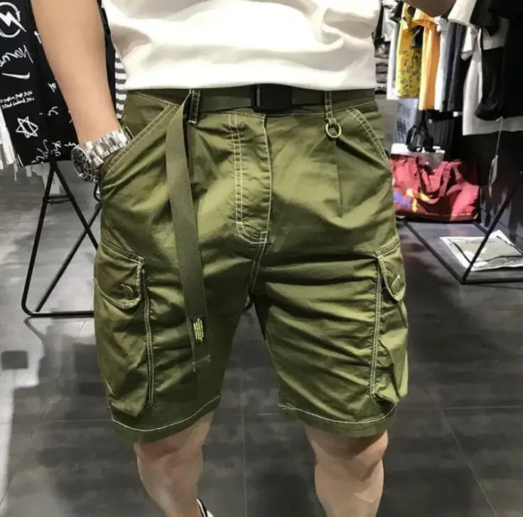 Male Bermuda Short Pants Black Men's Cargo