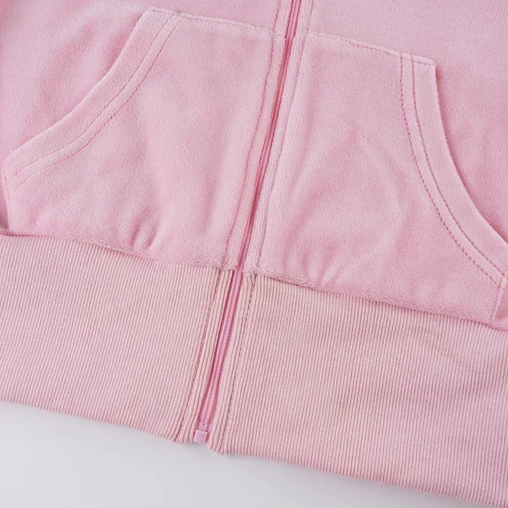 Sweet Korean Style Pink Zipper Hoodie and Tiered Mini Skirt Two Piece Set Women Sweet Y2K A-line Skirts Sweatshirts Suit Autumn