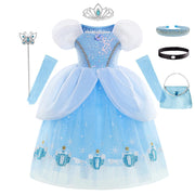 Cinderella Dress Girls Halloween Christmas Ball Gown