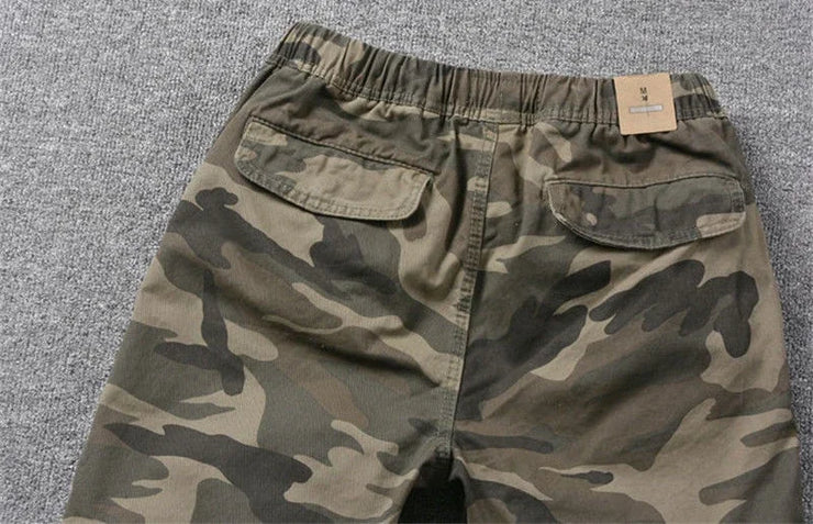 Men's Cargo Shorts Camo Camouflage with Draw String Male Short Pants Black Big and Tall Strech Clothing Comfortable Casual Homme