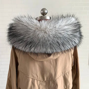 Winter Coat Fur Collar Faux Fur Trim Hoodie Fur For Hood Collar Decor Fake Fur Scarf Women Furry Scarves Shawl Detchable DIY