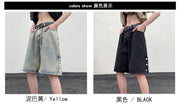 Denim Shorts Simple Daily Side-slit