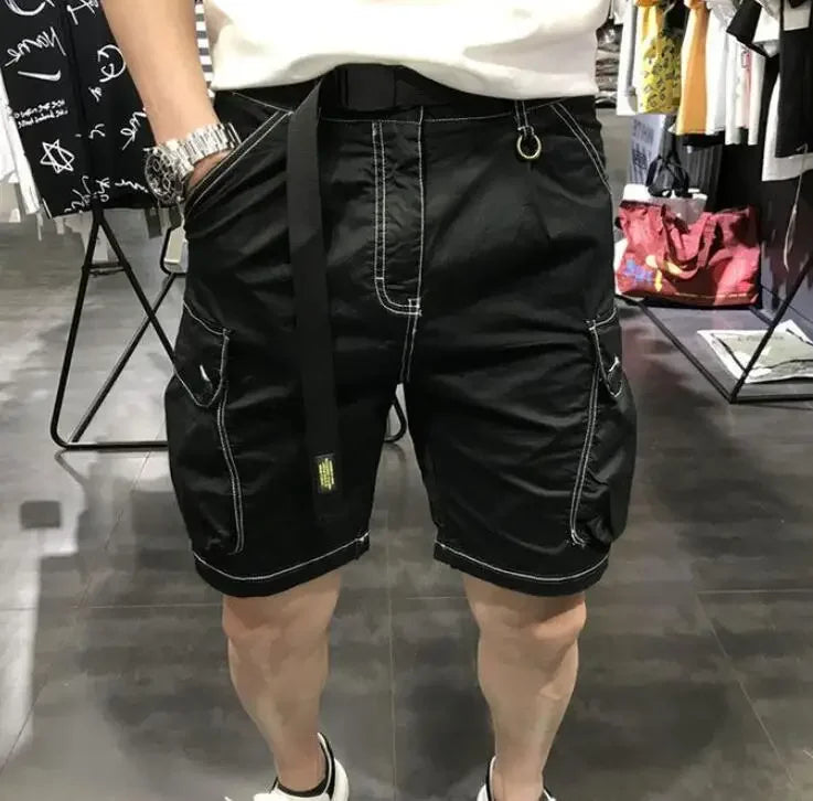 Male Bermuda Short Pants Black Men's Cargo