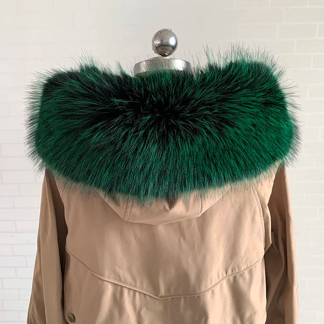 Winter Coat Fur Collar Faux Fur Trim Hoodie Fur For Hood Collar Decor Fake Fur Scarf Women Furry Scarves Shawl Detchable DIY