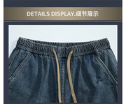 Washed Blue Summer Denim Shorts Men Retro Shorts Mens Japanese Streetwear Hip Hop Loose Straight Jeans Shorts Male Clothing M-5X