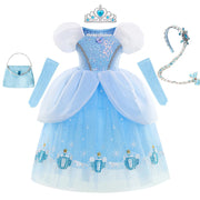 Cinderella Dress Girls Halloween Christmas Ball Gown