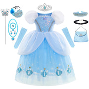 Cinderella Dress Girls Halloween Christmas Ball Gown