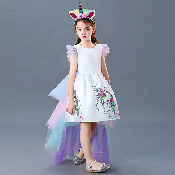 Princess Girls Unicorn Children Mesh